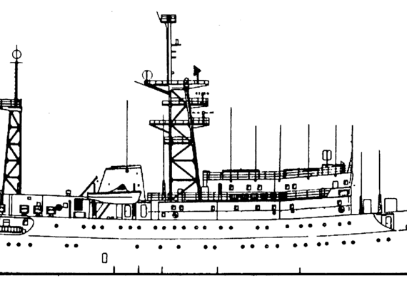 Корабль СССР SSW-535 [Satellite Tracking Ship] - чертежи, габариты, рисунки